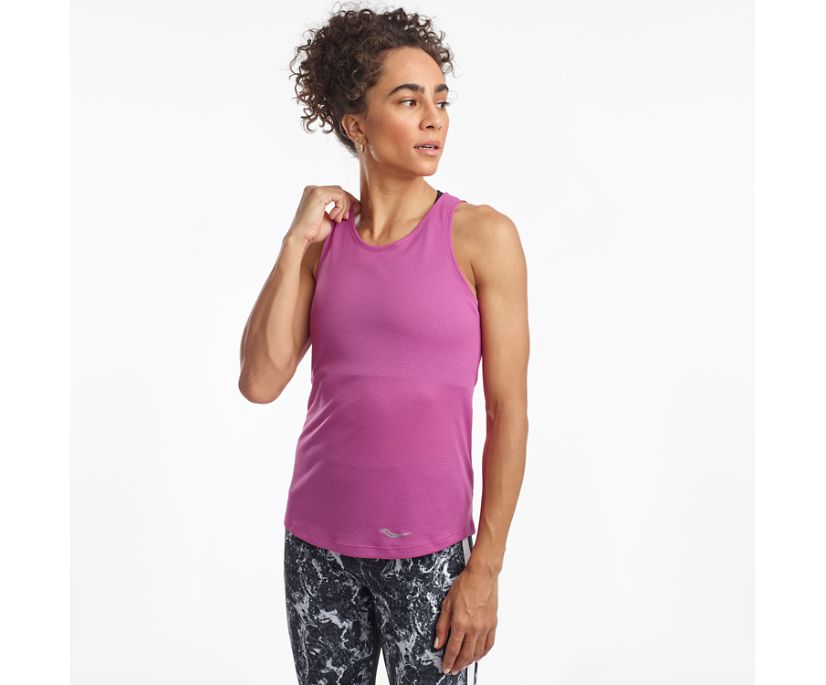 Women's Saucony Stopwatch Singlet Tanks Purple | Singapore 325DFMN